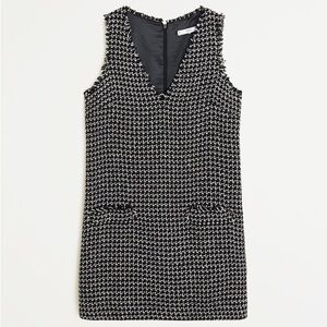 Mango Black and White Tweed Mini Dress
